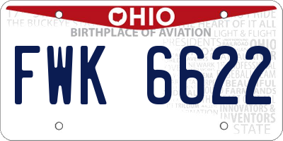OH license plate FWK6622