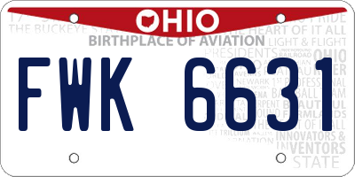 OH license plate FWK6631