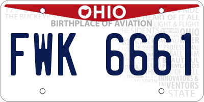 OH license plate FWK6661