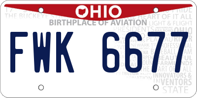 OH license plate FWK6677