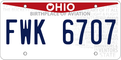OH license plate FWK6707