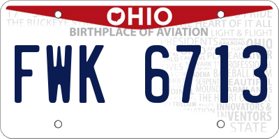 OH license plate FWK6713