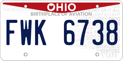 OH license plate FWK6738
