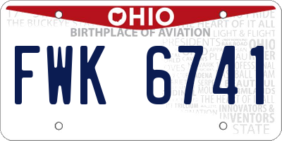 OH license plate FWK6741