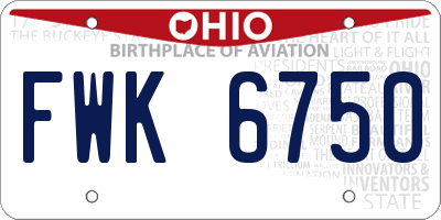 OH license plate FWK6750