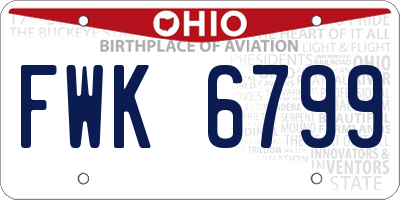 OH license plate FWK6799