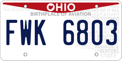 OH license plate FWK6803