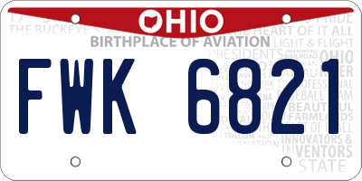 OH license plate FWK6821