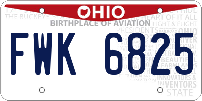 OH license plate FWK6825