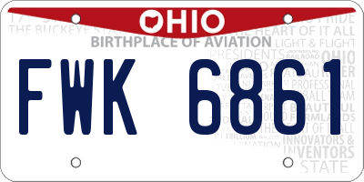 OH license plate FWK6861