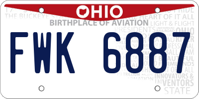 OH license plate FWK6887