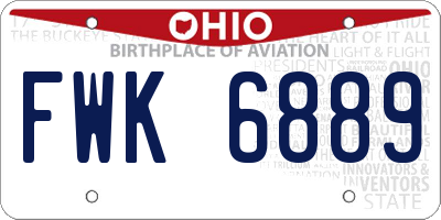 OH license plate FWK6889