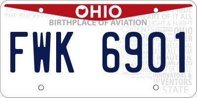 OH license plate FWK6901