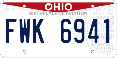 OH license plate FWK6941