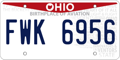 OH license plate FWK6956
