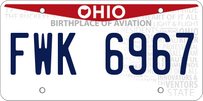 OH license plate FWK6967