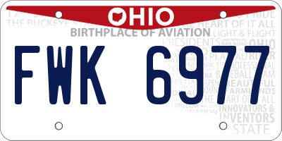 OH license plate FWK6977
