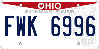 OH license plate FWK6996
