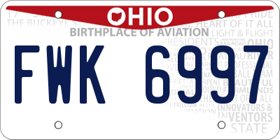 OH license plate FWK6997