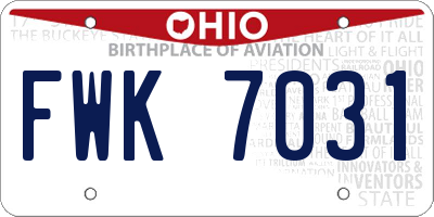 OH license plate FWK7031