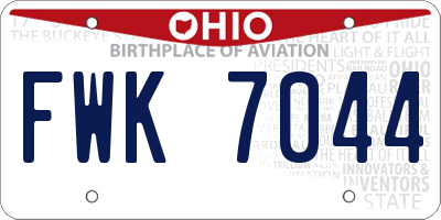 OH license plate FWK7044