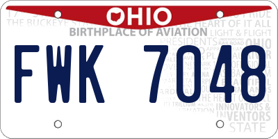 OH license plate FWK7048