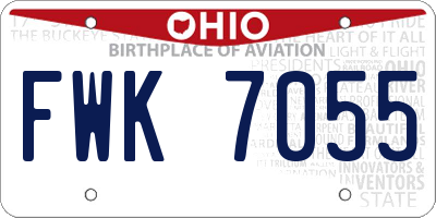 OH license plate FWK7055