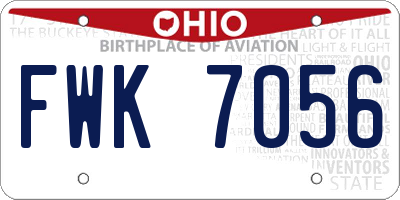 OH license plate FWK7056