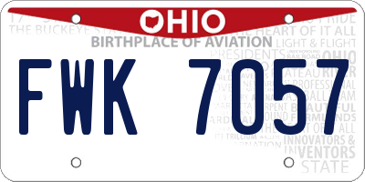OH license plate FWK7057
