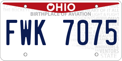 OH license plate FWK7075