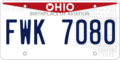 OH license plate FWK7080