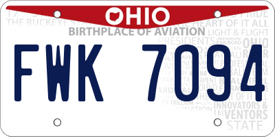 OH license plate FWK7094