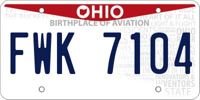 OH license plate FWK7104