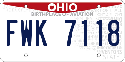 OH license plate FWK7118