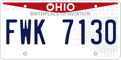 OH license plate FWK7130