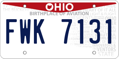 OH license plate FWK7131