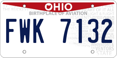 OH license plate FWK7132
