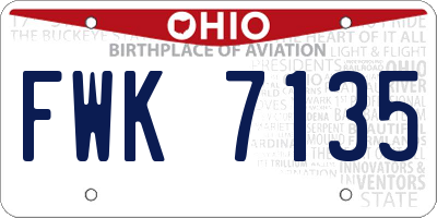OH license plate FWK7135