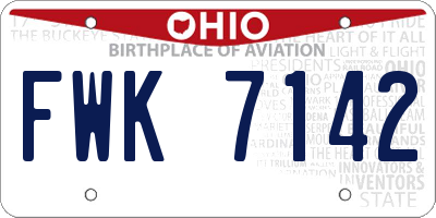 OH license plate FWK7142