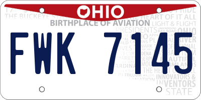 OH license plate FWK7145