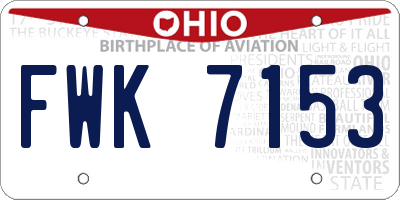 OH license plate FWK7153