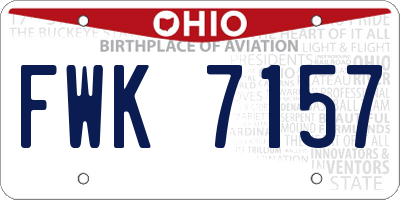 OH license plate FWK7157