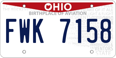 OH license plate FWK7158