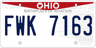 OH license plate FWK7163
