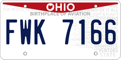 OH license plate FWK7166