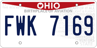 OH license plate FWK7169