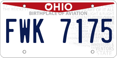 OH license plate FWK7175