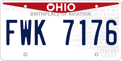 OH license plate FWK7176