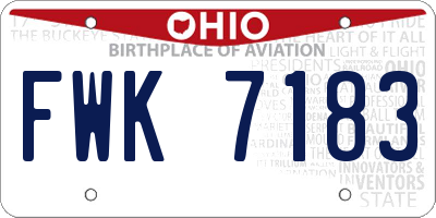 OH license plate FWK7183
