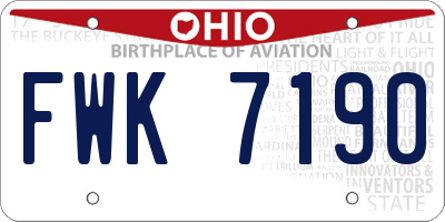 OH license plate FWK7190